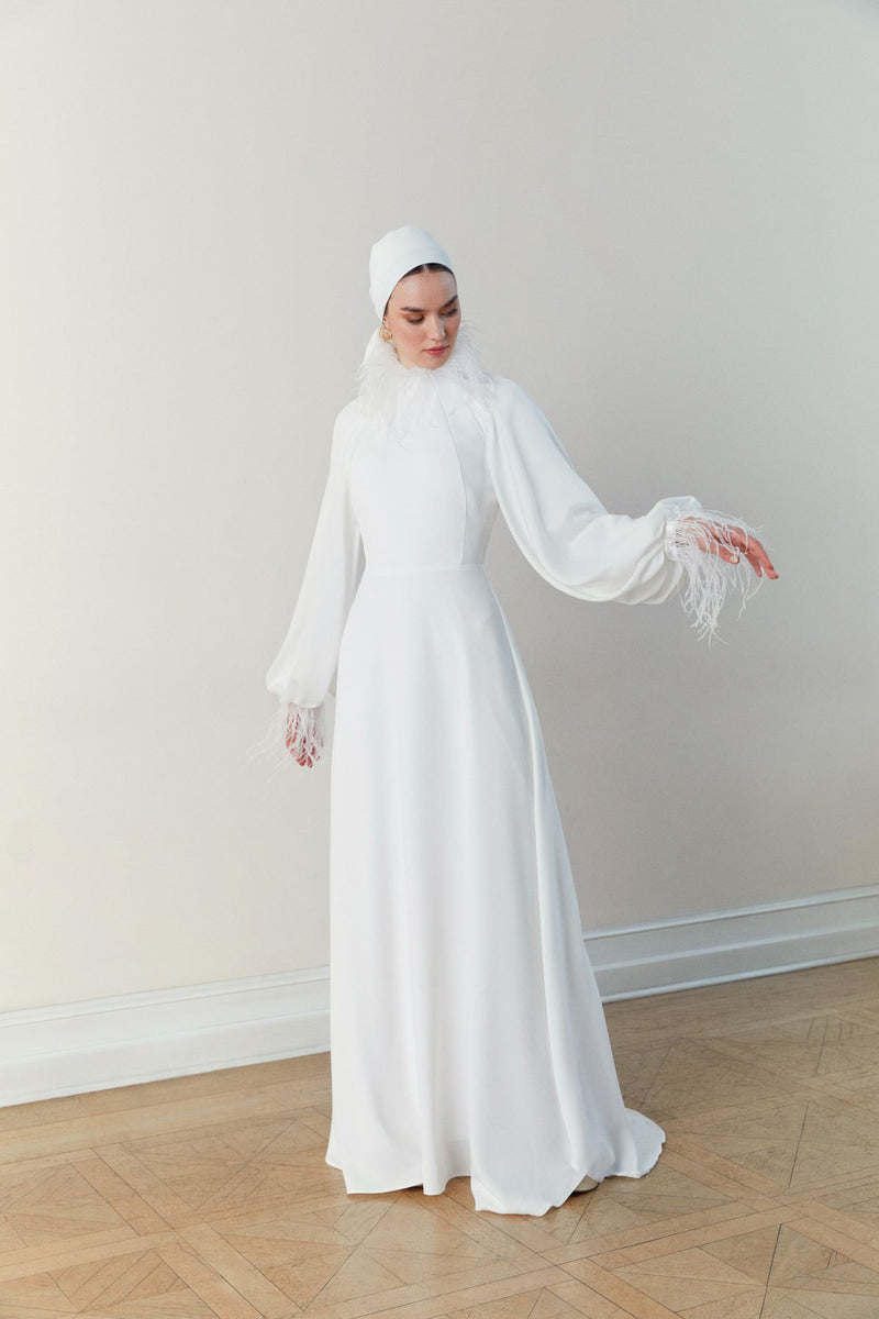 Wedding dress hijab on sale modern