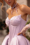 Lilac Sweetheart A-Line Prom Dress With Pearls