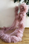 Pearl Pink Hard Tulle Long Evening Cape Shawl