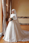 Luxury Muslim Sequins Wedding Dress