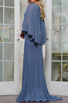 Elegant Chiffon Mother Dress With Cape