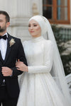 Luxury Muslim Sequins Wedding Dress