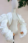 Taffeta Ivory Fashionable Long Jacket For Wedding Party