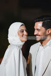 Modest Muslim White Wedding Dresses with Cape