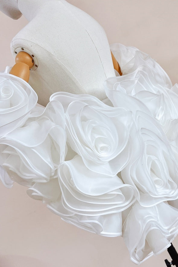 Romantic Organza Satin Wedding Cape With Long Train DJ406