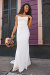 Mermaid Simple Long Wedding Dress Strapless