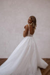 Elegant Straps Lace Applique Boho Beach A Line Wedding Dresses