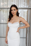 Elegant Spaghetti Straps Beaded Soft Satin MermId Wedding Dresses