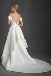 Off The Shoulder Mini Wedding Dress With Detachable Train