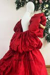 Red Wedding Cape Taffeta Puffy Fashion Cloak For Lady