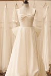 Ivory Simple High Low Wedding Dress