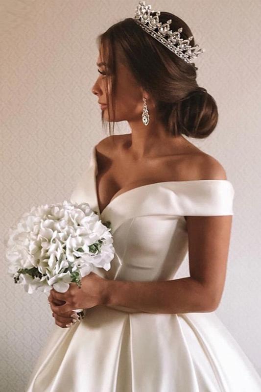 A-Line White Wedding Dress With Sleeveless