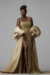 Champagne Taffeta Evening Jacket With Puffy Sleeves ZJ260