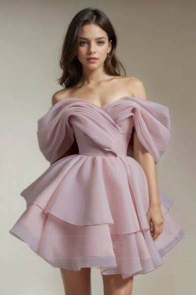 Pearl Pink Short Party Gown