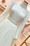 Muslim High Collar Ivory A-line Wedding Dresses