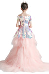 Bling Bling Big Sequin Shinny Pink Girl Party Gown