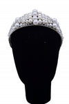 Stage Show Pearl Rhinestone Wide Edge Headband Hair Accessories