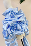 Light Blue Unique Fashionable Jacket With Ribbon