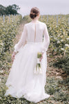 Chiffon Bohemian Long Wedding Dress Full Sleeves