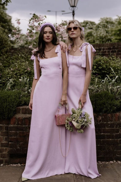 Pink Long Bridesmaid Dress With Sash Shoulder