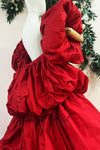 Red Wedding Cape Taffeta Puffy Fashion Cloak For Lady