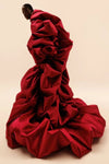 Red Taffeta Long Jacket ,Puffy Edge ,Volume Cape ZJ301