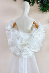 Romantic Organza Satin Wedding Cape With Long Train DJ406