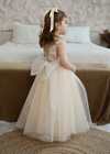 Pretty Girl Dress With Bow Back Detachable Train