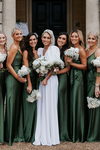 Simple Green Long Spaghetti Strap Bridesmaid Dress