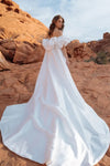 Simple Mermaid Wedding Dress With Long Cape