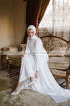 Modest Muslim White Wedding Dresses with Cape