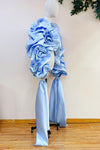 Light Blue Unique Fashionable Jacket With Ribbon