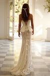 Vintage Sweetheart Lace Applique Two Piece Wedding Dresses