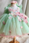 Light Green Lolita Pretty Girl Dress With Flower