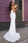 Mermaid Simple Long Wedding Dress Strapless