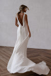 Mermaid Deep V-Neck Backless Long Wedding Dress