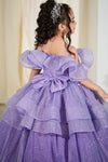 Purple Fashionable Girl Party Dress