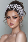 Flower Inlaid Rhinestone Pearl Headband Bride Headwear