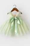 Light Green Tulle Flower Girl Dress With Flowers