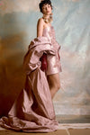 Dusty Rose Taffeta Removable Cape With Puff Sleeves ZJ172