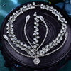 HP669 New Leaf Rhinestone Manual Weave Forehead Hair Accessory