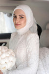 Long Sleeve Lace Muslim Wedding Dress Vintage Bridal Gown