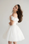 Flowers Short Moni Wedding Bridal Gown Lace Up Back