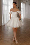 Short Wedding Dress With Detachable Sleeves