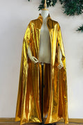 Metallic Leather Women's Fashionable Cloak Evening Runway Jacket