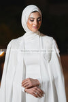 Modest Muslim White Wedding Dresses with Cape