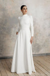 Long Sleeves High Neck A Line Wedding Dress Muslim Gown