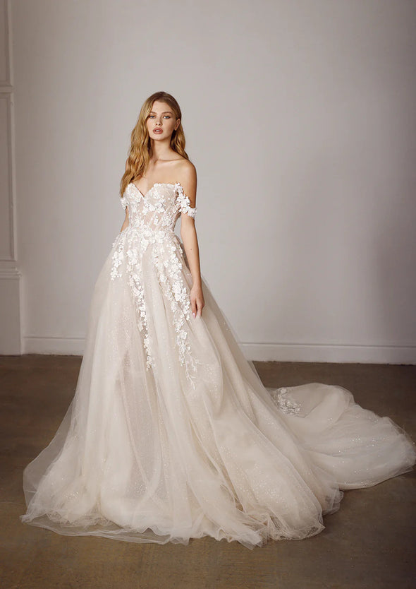 Elegant Off The Shoulder A Line Wedding Dresses