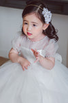 White Organza Ball Gown Flower Girl Dress