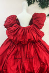 Red Wedding Cape Taffeta Puffy Fashion Cloak For Lady